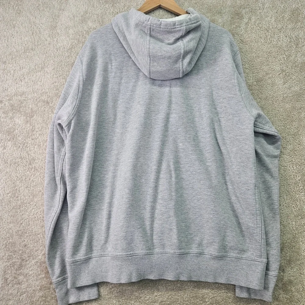 The North Face Hoodie XXL Gray Full Zip Fleece‎ Lined Logo Sweatshirt Oversized
